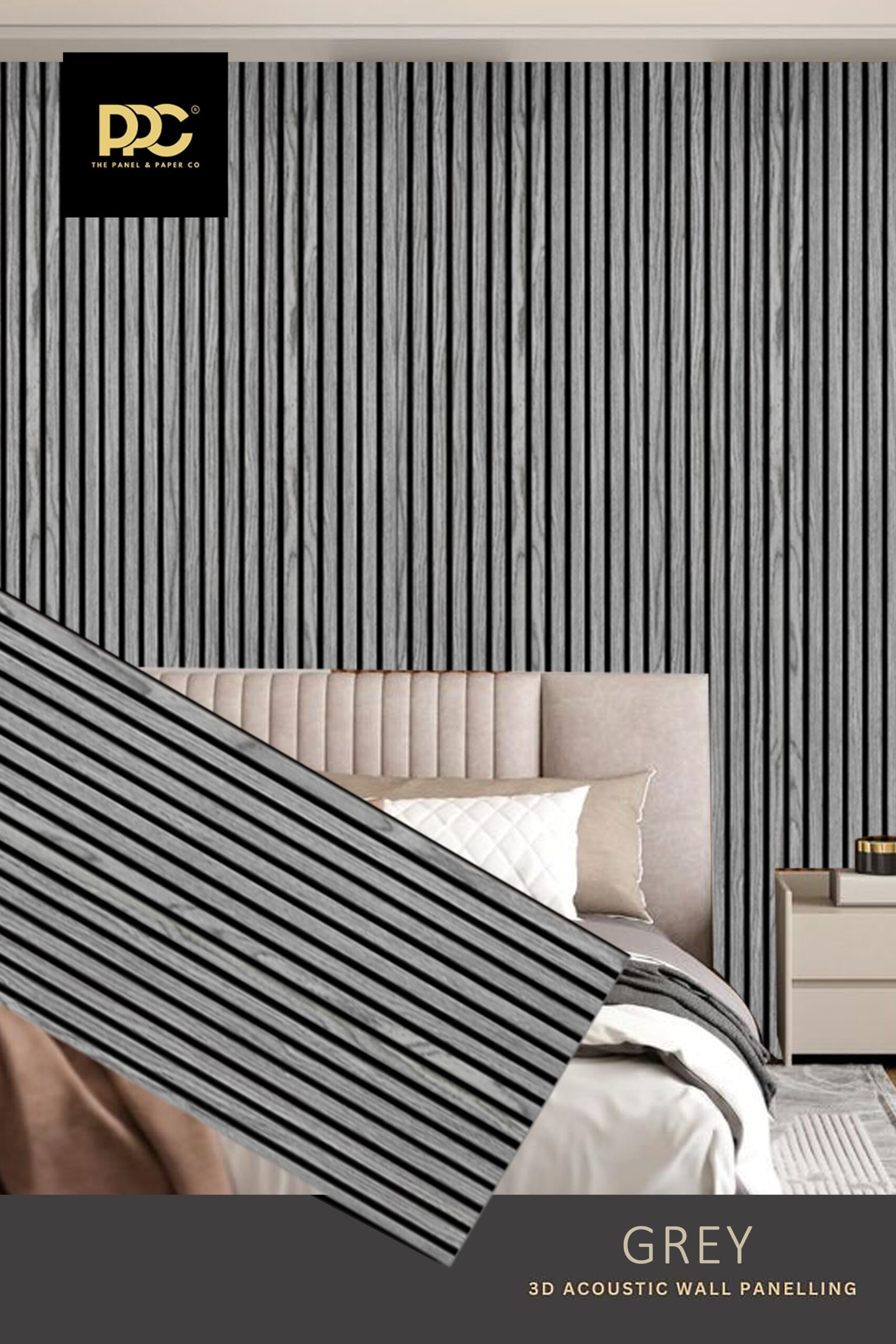 Grey Acoustic Wall Panel
