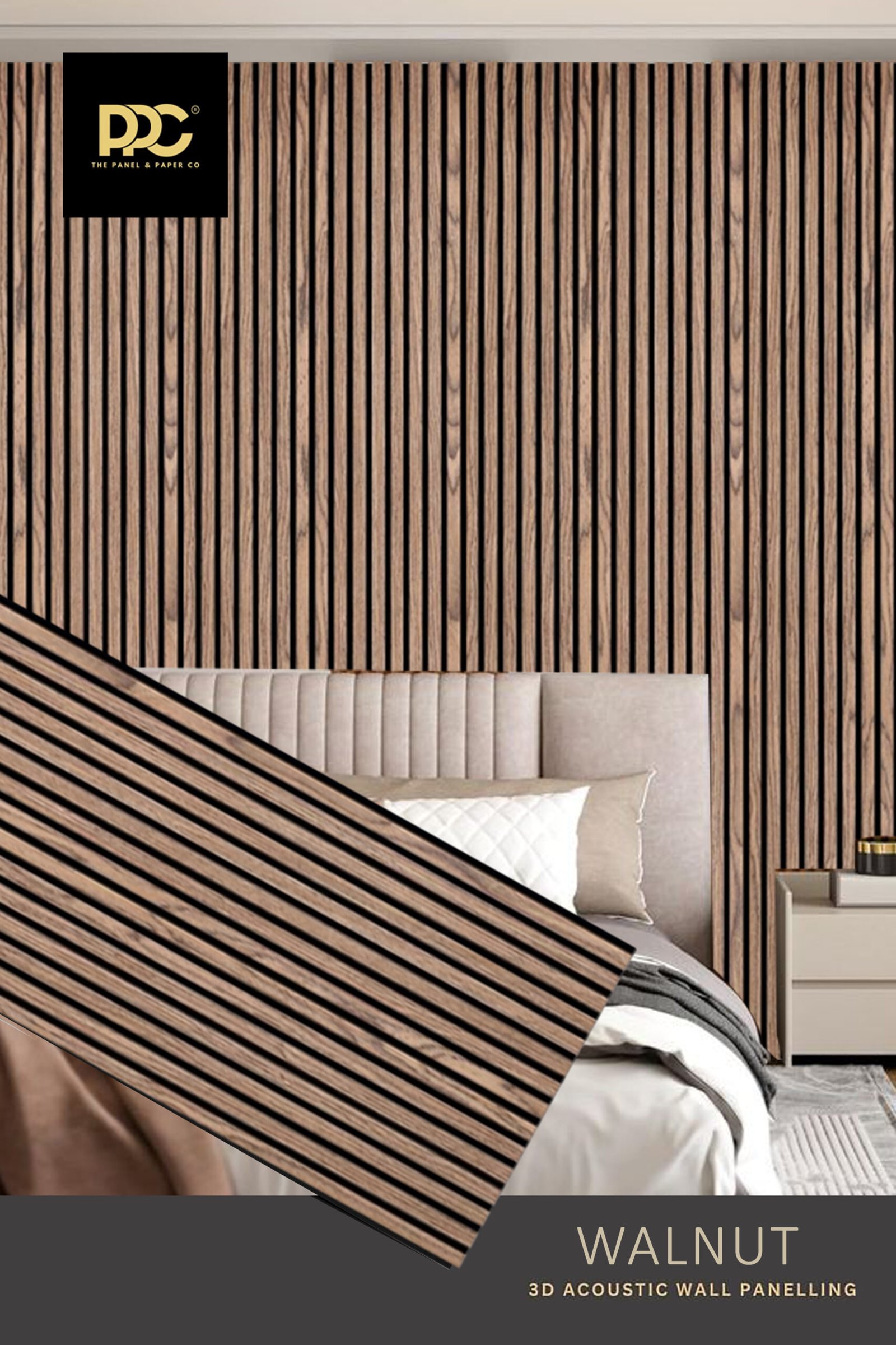 Walnut Acoustic Wall Panel